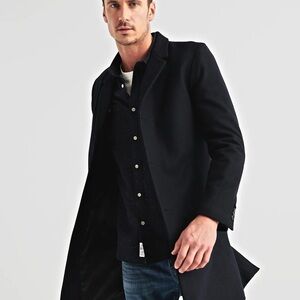 Lucky Brand Men's Classic Black Trench Coat